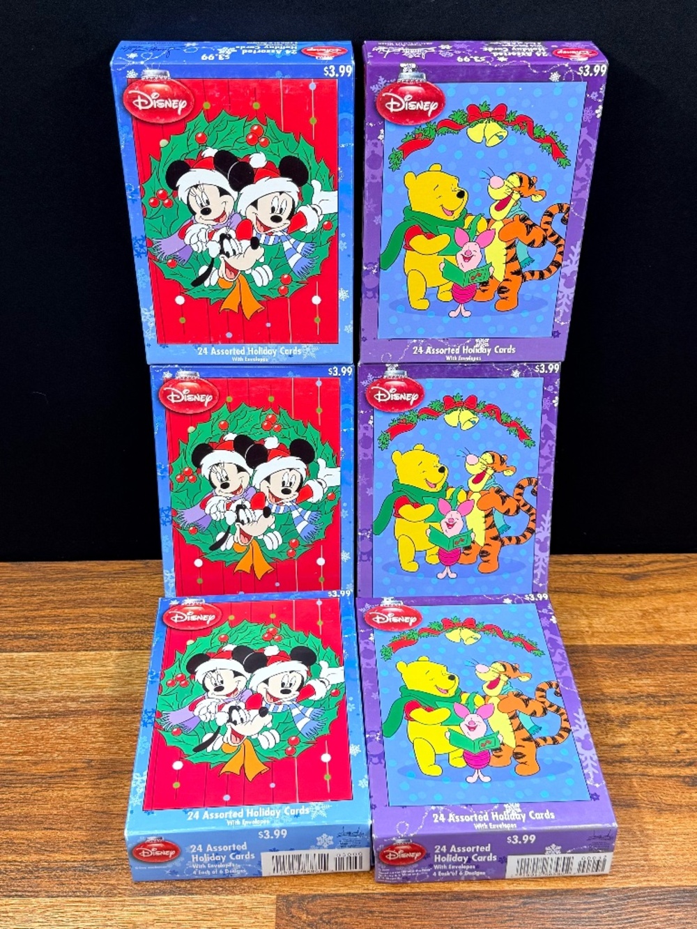 DISNEY Winnie The Pooh and Friends & Mickey and Friends Holiday Cards